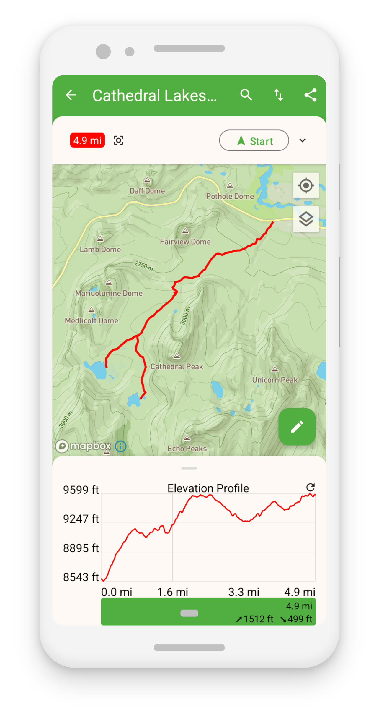 Cathedral Lakes Trail » Touchtrails - Route Planner at Your Fingertip